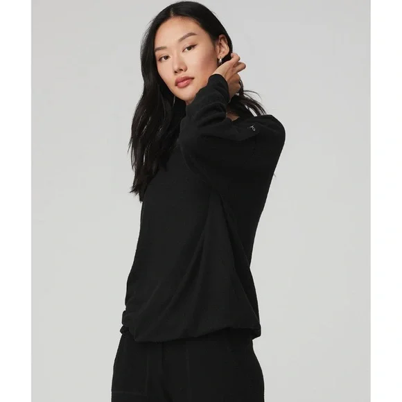 BNWT ALO Yoga Soho Pullover L Black SEALED! - Picture 3 of 8